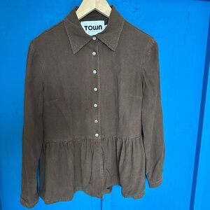 Town raw silk blouse